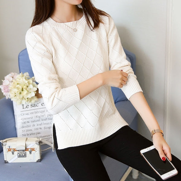 new sweater women's  long sleeved Pullover  loose knit short shirt coat blouse
