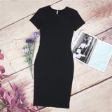 Womens Short Sleeve Slim Bodycon Dress 