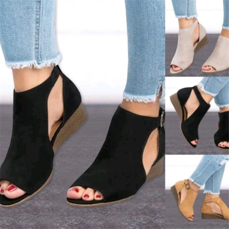 Spring Summer New Women Flat Platform Casual Leather Classic Sandals ...