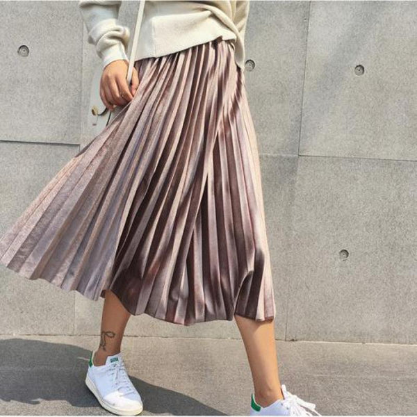 New Fashion Women High Waisted Skinny Velvet Skirt