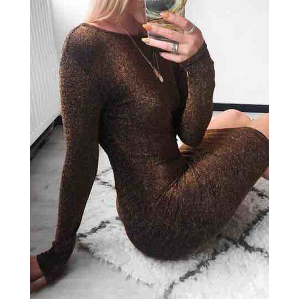 Backless Long Sleeve Sexy Bodycon Dress