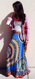 Women Summer A-Line Digital Printing Floor-Length Skirts
