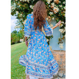 Spanish Rose 3/4 Sleeve Casual Maxi Dress