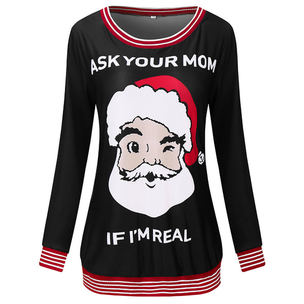 O-Neck Christmas Cartoon Print Pullover Sweatshirt