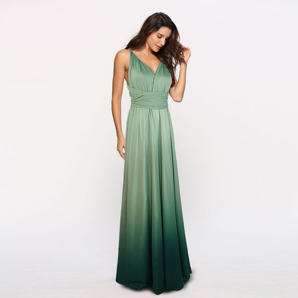 Sexy Lace Up Backless Elegant V Neck Party Maxi Dress