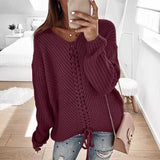 Women Pullover Plus Size Knitted V-Neck Sweater