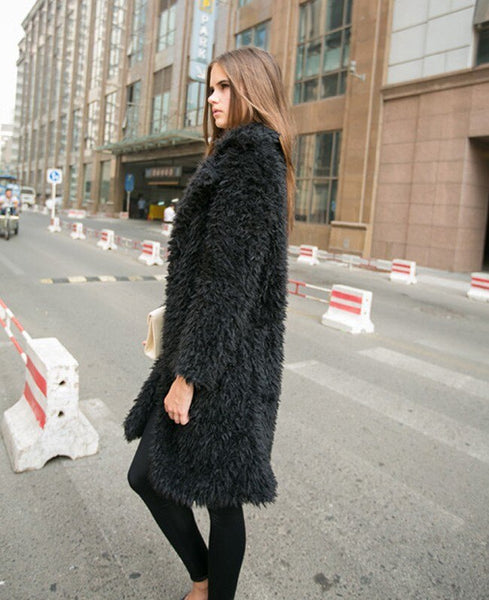 Women Winter Long Sleeve Furry Coat