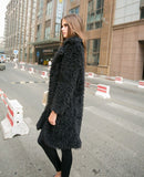 Women Winter Long Sleeve Furry Coat 