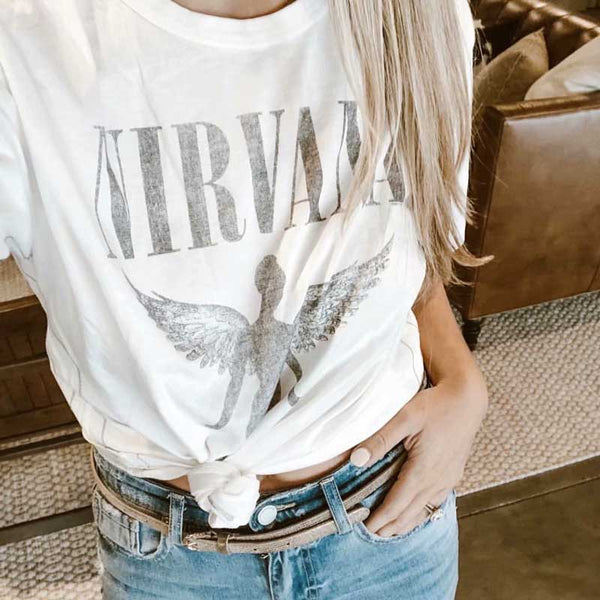 Short Sleeve Angel Graphic Tees T-Shirt Tops