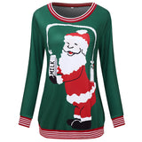 O-Neck Christmas Cartoon Print Pullover Sweatshirt