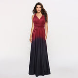 Sexy Lace Up Backless Elegant V Neck Party Maxi Dress