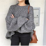 Women Oversize Knitting Loose Elegant Pullovers Sweater