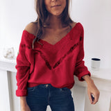Long Sleeve Hollow Out Slim Sweater Tops