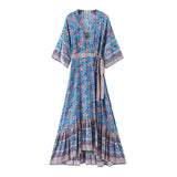 Spanish Rose 3/4 Sleeve Casual Maxi Dress