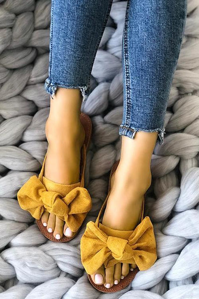 Women Casual Bow Thong Flat Sandals