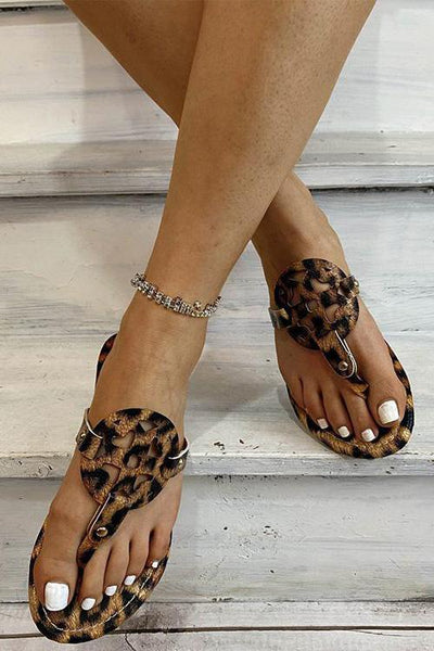 Women Fashion Leopard Flip Lops