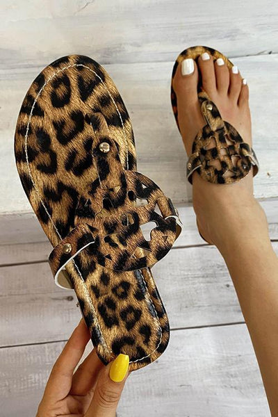Women Fashion Leopard Flip Lops