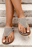 Women T-Strap Perforated Sandals