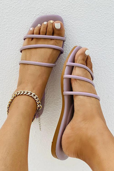 Women Minimalist Strappy Slide Sandals