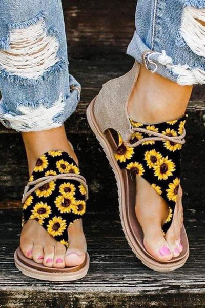 Women Summer Lace-up Zip Flat Sandals