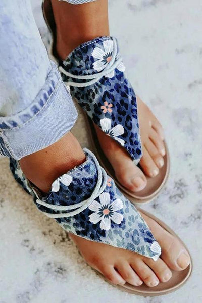 Women Summer Lace-up Zip Flat Sandals