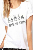 Women Round Neck Cute Print T-shirt