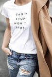 Women colorful letters print Loose T-shirt