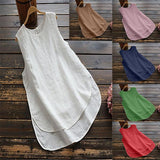 Simple Solid Color Sleeveless Blouse