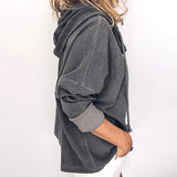 Long Sleeve Hooded Collar Tops