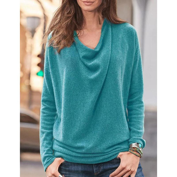 Casual Round Neck Solid Color Blouses