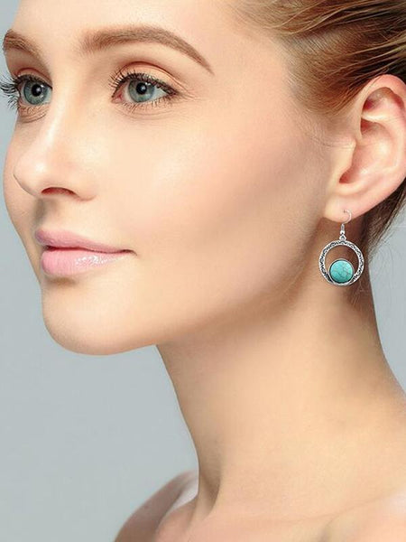 Hollow Turquoise Earrings Accessories