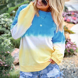 Casual Long Sleeve Multicolor Loose Blouse