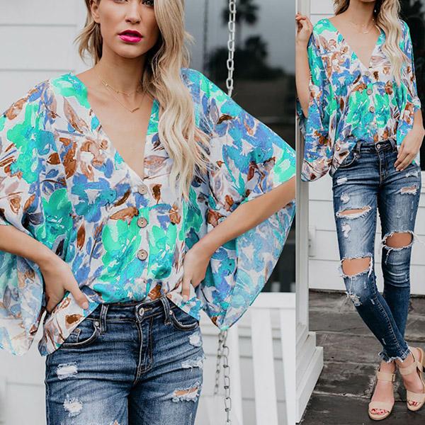 Bohemian Printed Vacation Loose Blouse