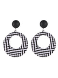 Contrast Hollow Woven Circle Earrings Accessories