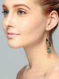 Bohemia Turquoise Leaf Earrings Accessories