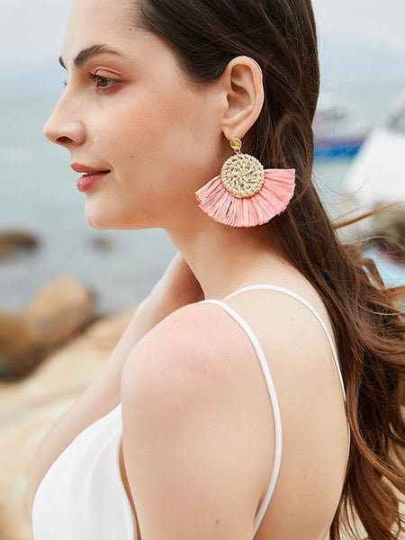 Fashion Rattan Tassels  Earring Accessories