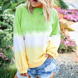 Casual Long Sleeve Multicolor Loose Blouse