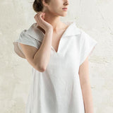 Simple Solid Color V Neck Daily Blouse