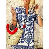 Holiday Printed V Neck Loose Blouse