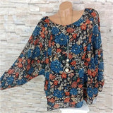 Autumn Casual Long Sleeve Printed Women Blouse