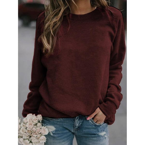 Long Sleeve Solid Color Shirts & Tops