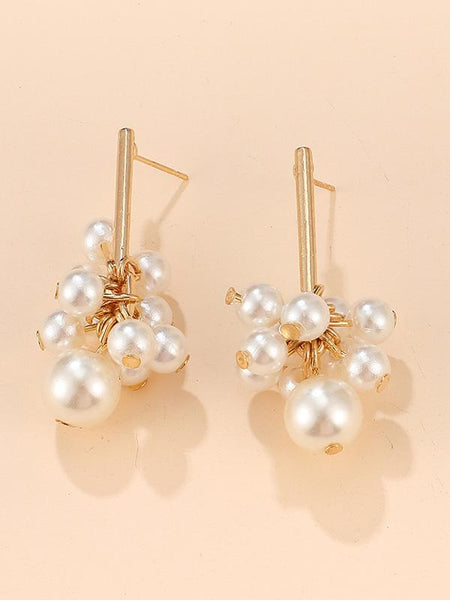 Size Pearl Tassel Earrings Accessories