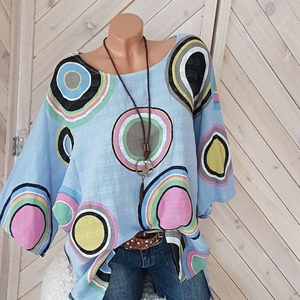 Casual Dot Printed Loose Blouse