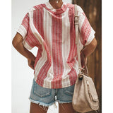 Stripe Long Sleeve Blouse Casual Shirt