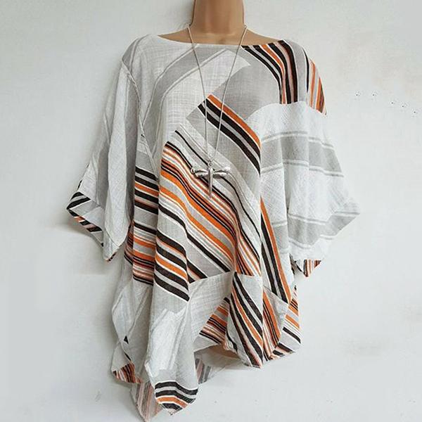 Casual Striped Print Blouse