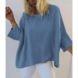 Plus Size Casual Solid Color Blouse