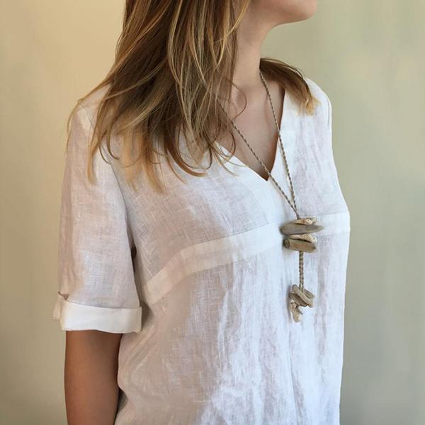 Comfortable V Neck Loose Blouse