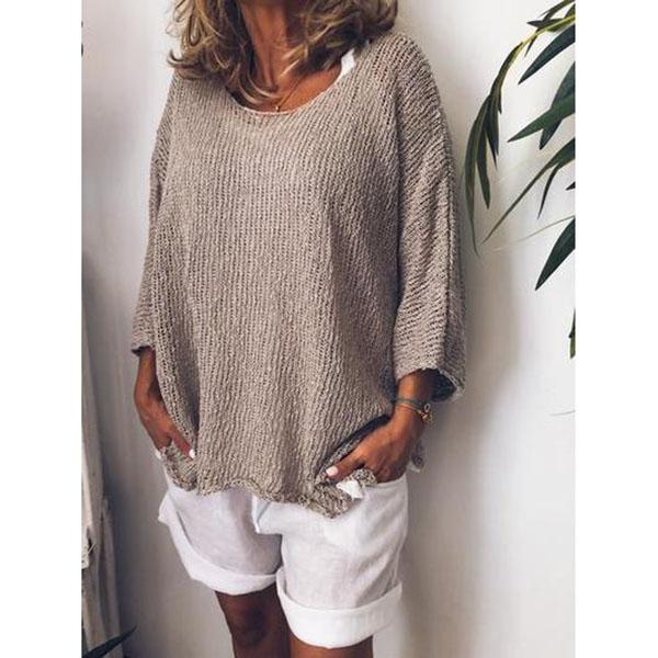 Fashion Round Neck Casual Blouse