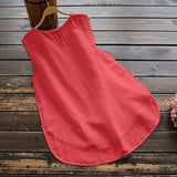 Simple Solid Color Sleeveless Blouse