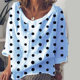 Plus Size Polka Dot Loose Blouse